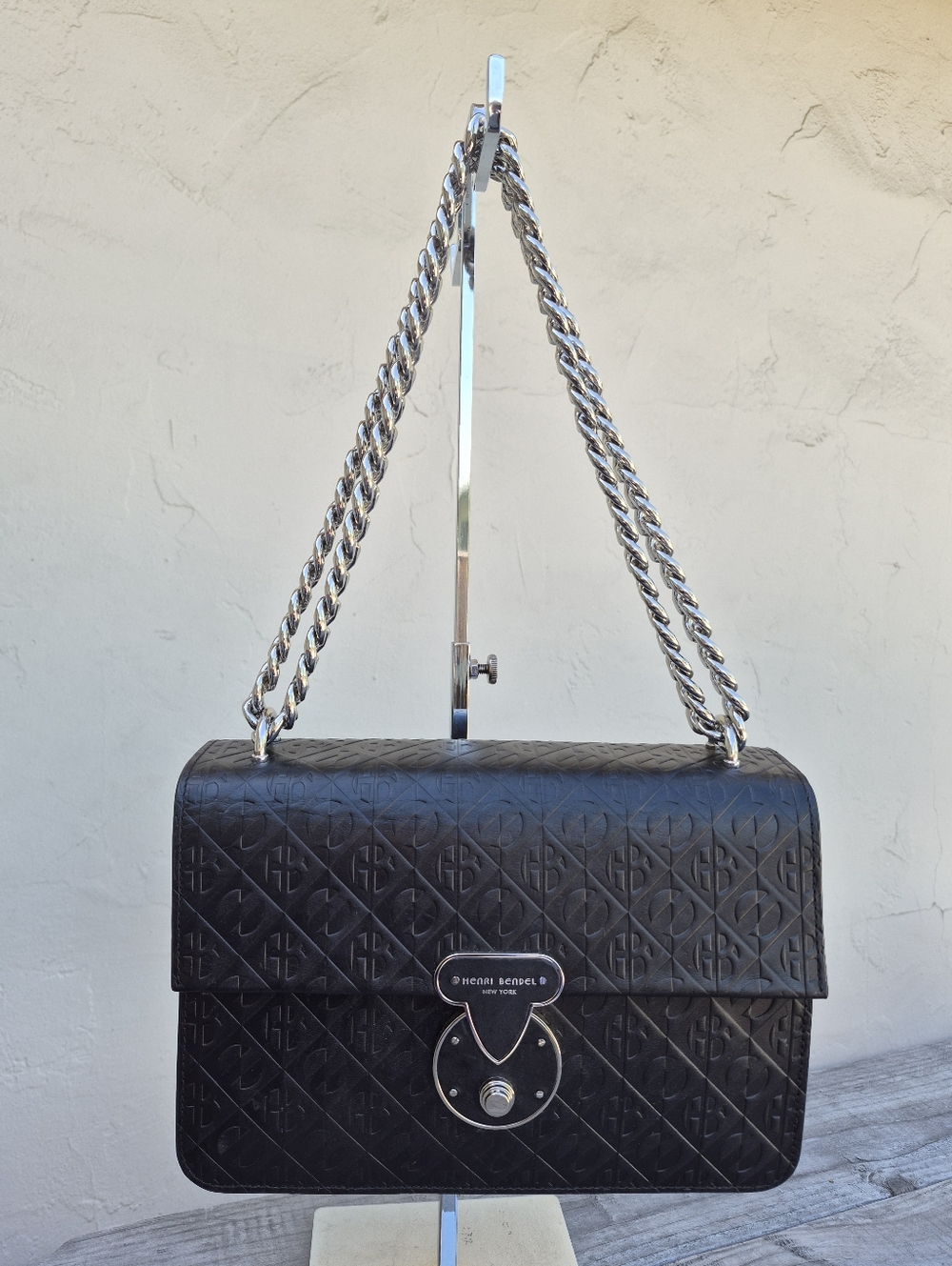 Henri Bendel Warren Street Black Leather Crossbody Shoulder Bag NWOT - Picture 3 of 16